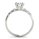 Round Scatter Shoulders Engagement Ring