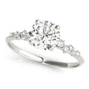 Round Scatter Shoulders Engagement Ring