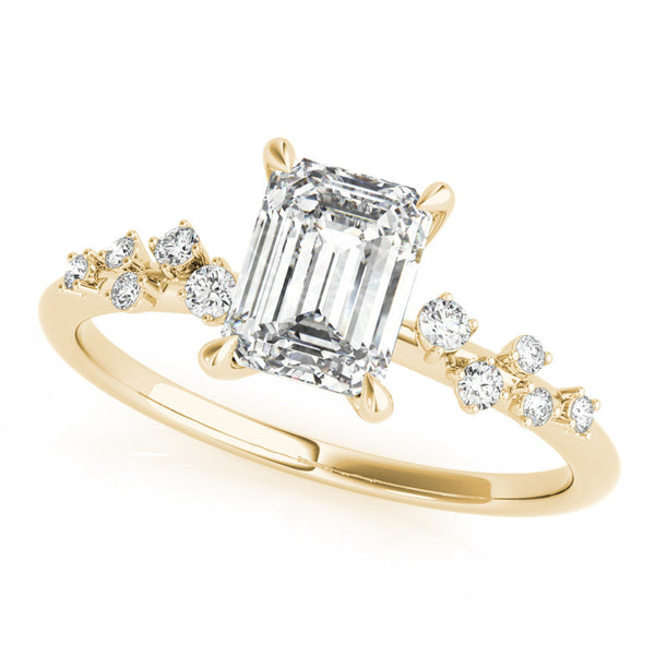 Emerald Scatter Engagement Ring