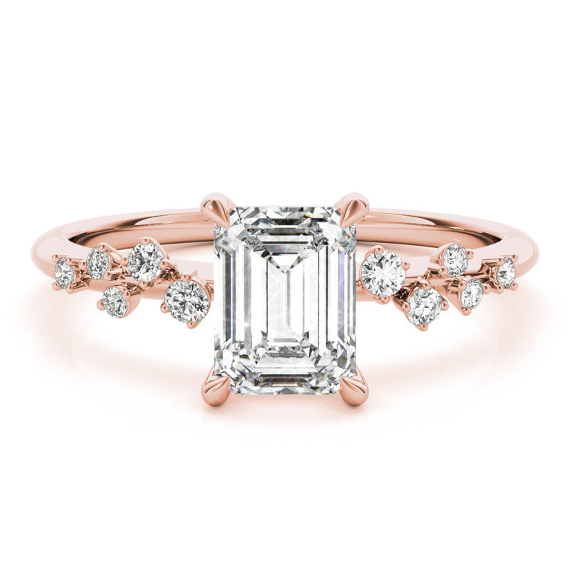 Emerald Scatter Engagement Ring