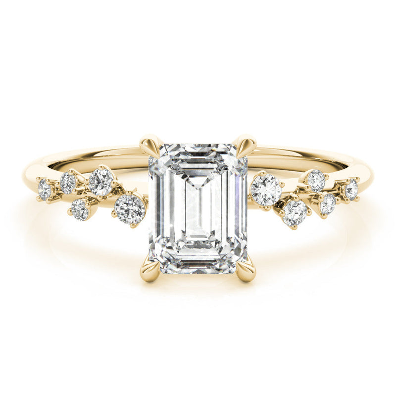 Emerald Scatter Engagement Ring