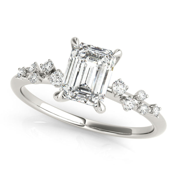 Emerald Scatter Engagement Ring