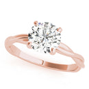 Round Solitaire Twisted Engagement Ring DiamondStatus