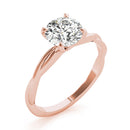 Round Solitaire Twisted Engagement Ring DiamondStatus