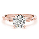 Round Solitaire Twisted Engagement Ring DiamondStatus