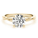 Round Solitaire Twisted Engagement Ring DiamondStatus