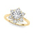 Round Floral Halo Engagement Ring