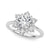 Round Floral Halo Engagement Ring