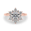 Round Floral Halo Engagement Ring DiamondStatus