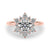 Round Floral Halo Engagement Ring