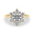 Round Floral Halo Engagement Ring