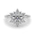 Round Floral Halo Engagement Ring