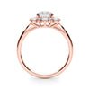 Round Floral Halo Engagement Ring DiamondStatus