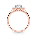 Round Floral Halo Engagement Ring