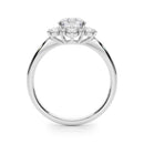 Round Floral Halo Engagement Ring