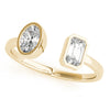 Emerald / Oval Rub Over Open Diamond Ring DiamondStatus