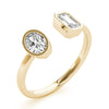 Emerald / Oval Rub Over Open Diamond Ring DiamondStatus