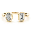 Emerald / Oval Rub Over Open Diamond Ring DiamondStatus