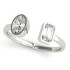 Emerald / Oval Rub Over Open Diamond Ring DiamondStatus