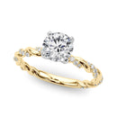 Round Twisted Pavé Engagement Ring
