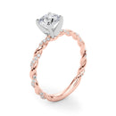 Round Twisted Pavé Engagement Ring