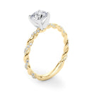 Round Twisted Pavé Engagement Ring