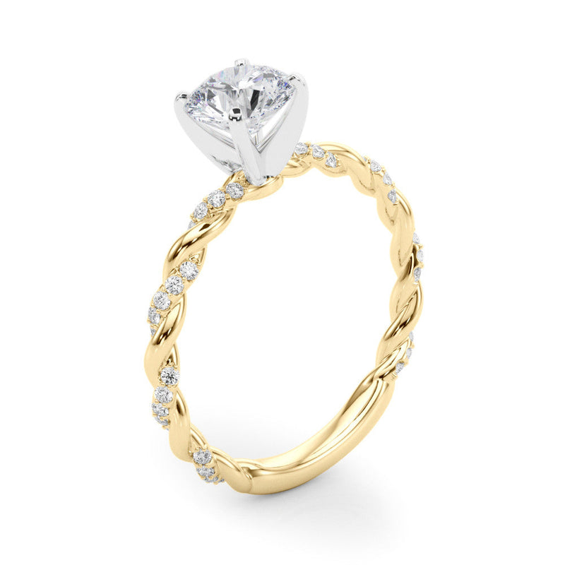 Round Twisted Pavé Engagement Ring