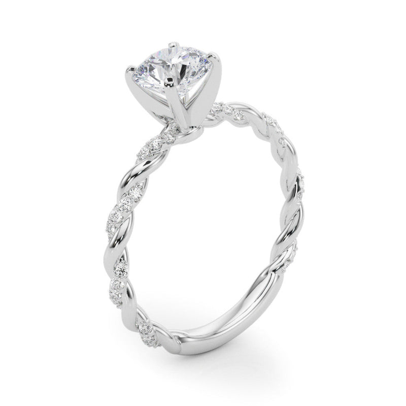 Round Twisted Pavé Engagement Ring