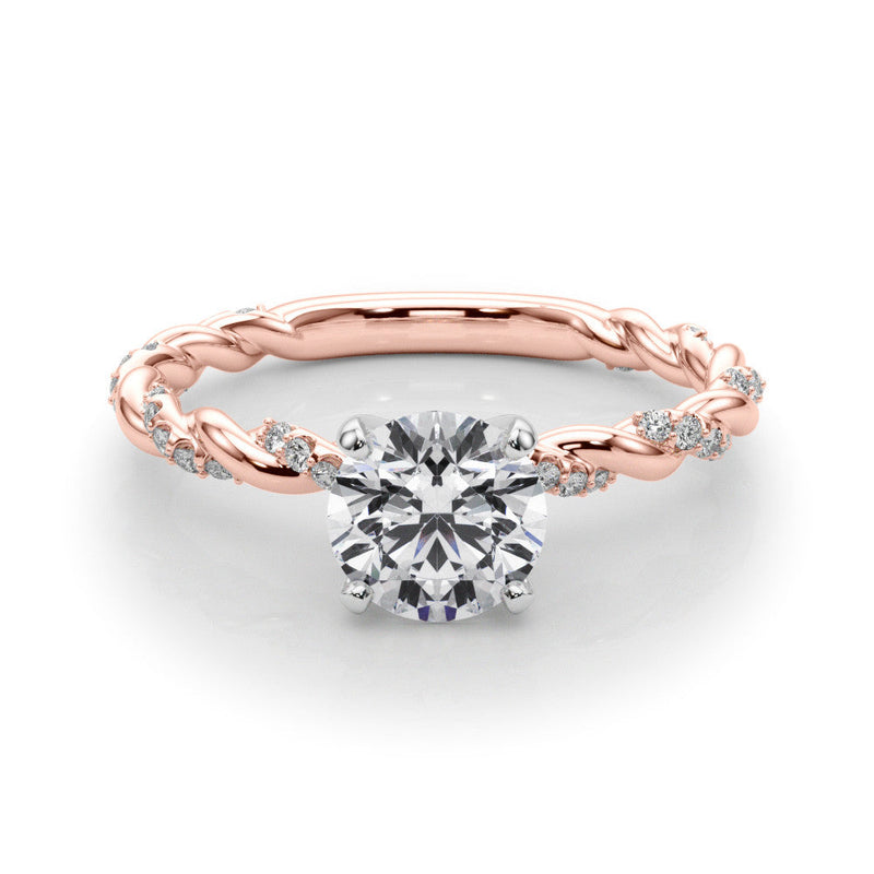 Round Twisted Pavé Engagement Ring