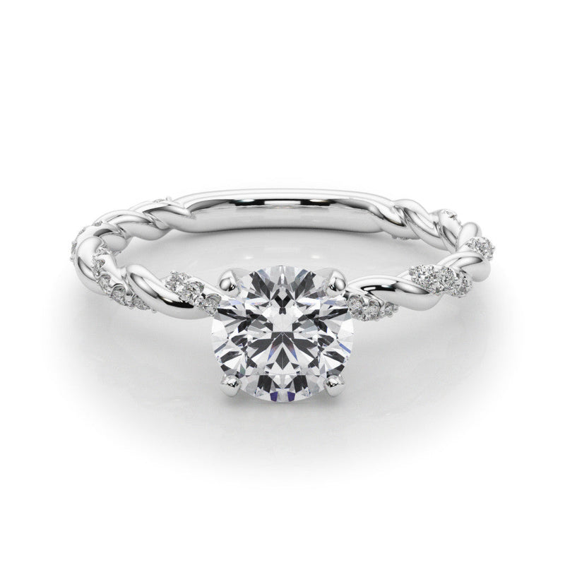 Round Twisted Pavé Engagement Ring