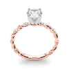 Round Twisted Pavé Engagement Ring DiamondStatus