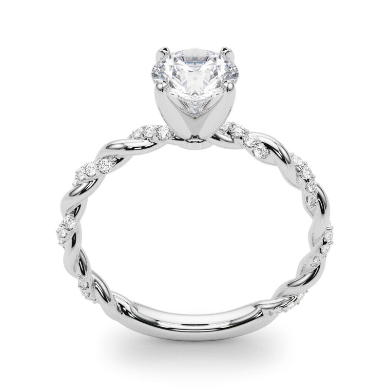 Round Twisted Pavé Engagement Ring