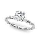 Round Twisted Pavé Engagement Ring