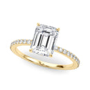 Emerald Hidden Halo Pavé Engagement Ring DiamondStatus