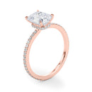 Emerald Hidden Halo Pavé Engagement Ring DiamondStatus