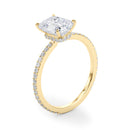 Emerald Hidden Halo Pavé Engagement Ring DiamondStatus