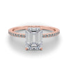 Emerald Hidden Halo Pavé Engagement Ring DiamondStatus