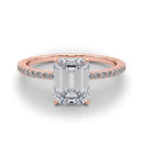 Emerald Hidden Halo Pavé Engagement Ring DiamondStatus
