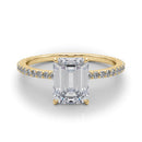 Emerald Hidden Halo Pavé Engagement Ring DiamondStatus