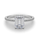 Emerald Hidden Halo  Pavé Engagement Ring