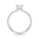 Emerald Hidden Halo  Pavé Engagement Ring