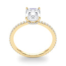 Emerald Hidden Halo Pavé Engagement Ring DiamondStatus