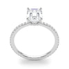 Emerald Hidden Halo Pavé Engagement Ring DiamondStatus