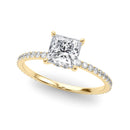 Princess Hidden Halo Pavé Engagement Ring DiamondStatus