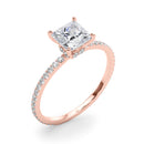 Princess Hidden Halo Pavé Engagement Ring DiamondStatus