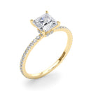 Princess Hidden Halo Pavé Engagement Ring DiamondStatus