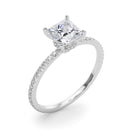 Princess Hidden Halo Pavé Engagement Ring DiamondStatus