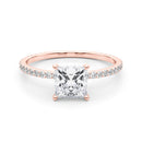 Princess Hidden Halo Pavé Engagement Ring DiamondStatus