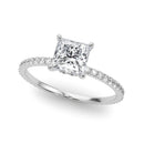 Princess Hidden Halo Pavé Engagement Ring DiamondStatus