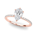 Pear Hidden Halo Pavé Engagement Ring DiamondStatus